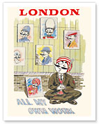 London - All My Own Work - Maharaja Mascot Portraits - Air India - c. 1940's - Fine Art Prints & Posters