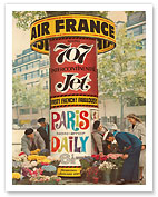 Paris Non-Stop Daily - Boeing 707 Intercontinental Jet - c. 1959 - Fine Art Prints & Posters