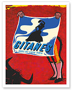 Gitanes French Brand Cigarettes - With or Without Filter (Avec ou Sans Filtre) - Matador - c. 1950's - Fine Art Prints & Posters