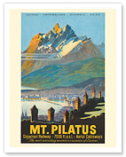 Mt. Pilatus - Lucerne, Switzerland - Cogwheel Railway - c. 1958 - Fine Art Prints & Posters