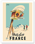Winter Sports in France - Skiing in French Alps - c. 1950 - Fine Art Prints & Posters
