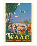 Africa - Fly by WAAC (West African Airways Corporation) - Africans - Niger River - c. 1940's - Fine Art Prints & Posters