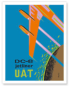 Douglas DC-8 Jetliner - UAT (Union Aéromaritime de Transport) - c. 1960's - Fine Art Prints & Posters