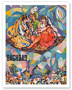 Fly to Baghdad, Iraq - Magical Flying Carpet - c. 1950's - Fine Art Prints & Posters