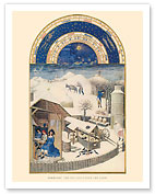 February - Village Under Snow - Book of Hours (Très Riches Heures) - c. 1416 - Fine Art Prints & Posters