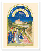 April: The Château de Dourdan - Book of Hours (Très Riches Heures) - c. 1400's - Fine Art Prints & Posters
