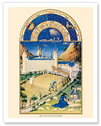 July: Château de Poitiers - Book of Hours (Très Riches Heures) - c. 1400's - Fine Art Prints & Posters