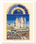September: Château de Saumur - Book of Hours (Très Riches Heures) - c. 1400's - Fine Art Prints & Posters