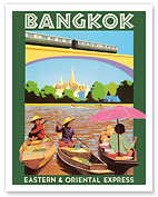 Bangkok Thailand - Floating Market - Eastern Oriental Express - Fine Art Prints & Posters