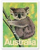 Australia - Koala Bear In Tree - c. 1969 - Giclée Art Prints & Posters