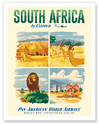 South Africa by Clipper - Pan American World Airways - c. 1951 - Fine Art Prints & Posters