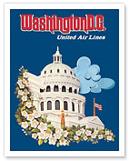 Washington, D.C. - U.S. Capitol Building - United Air Lines - c. 1973 - Fine Art Prints & Posters