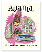 Atlanta, Georgia - Delta Air Lines - c. 1960's - Fine Art Prints & Posters