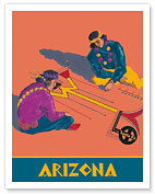 Arizona - Hopi Indians Sand Painting - Santa Fe Railroad - c. 1940's - Fine Art Prints & Posters