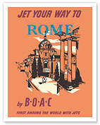 Rome, Italy - St. Peter’s Basilica - BOAC (British Overseas Airways Corporation) - c. 1957 - Giclée Art Prints & Posters