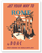 Rome, Italy - St. Peter’s Basilica - BOAC (British Overseas Airways Corporation) - c. 1957 - Fine Art Prints & Posters