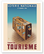 National Lottery - Slice of Tourism (Tranche Du Tourisme) - Suitcase - c. 1940 - Fine Art Prints & Posters