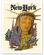 New York - Statue of Liberty - c. 1960's - Fine Art Prints & Posters