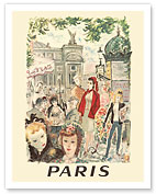 Paris, France - Sidewalk Café Near Opera National de Paris - c. 1962 - Fine Art Prints & Posters