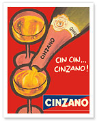 Cin Cin Cinzano - Asti Spumante - Italian Sparkling Wine - c. 1970 - Giclée Art Prints & Posters