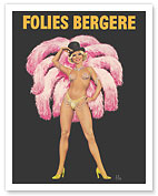 Folies Bergère - Burlesque Dancer - Paris, France - c. 1970 - Fine Art Prints & Posters