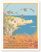 Normandy in Summer - Sea Baths & Excursions - French State Railways - c. 1922 - Giclée Art Prints & Posters