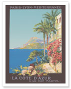 French Rivera (Côte d’Azur), France - Paris - Lyon - Mediterranean (PLM) - c. 1921 - Giclée Art Prints & Posters