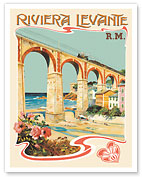 Riviera Levante - The Italian Riviera - Rete Mediterranea Railway (R.M.) - c. 1890's - Giclée Art Prints & Posters