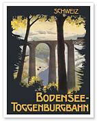 Switzerland - Bodensee-Toggenburgbahn Railway - c. 1910 - Giclée Art Prints & Posters