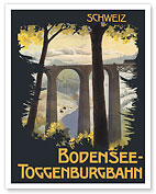 Switzerland - Bodensee-Toggenburgbahn Railway - c. 1910 - Fine Art Prints & Posters