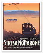 Stresa to Mottarone - Lake Maggiore, Italy - by Ferrovia Electric Tram - c. 1920 - Giclée Art Prints & Posters