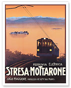 Stresa to Mottarone - Lake Maggiore, Italy - by Ferrovia Electric Tram - c. 1920 - Fine Art Prints & Posters