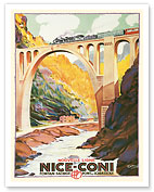 Nice to Coni, France - (PLM) French Railroad - c. 1929 - Giclée Art Prints & Posters