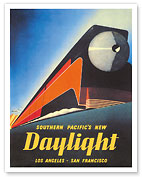 Los Angeles to San Francisco - Southern Pacific’s New Coast Daylight Railway Train - c. 1937 - Giclée Art Prints & Posters