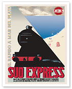 Sud Express Railway - Mar Del Plata - Argentina - c. 1934 - Giclée Art Prints & Posters