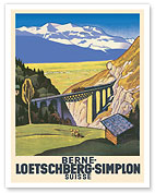 Berne, Switzerland (Suisse) - Loetschberg-Simplon Railway - c. 1931 - Fine Art Prints & Posters