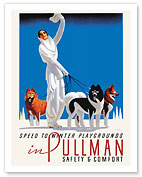 Speed to Winter Playgrounds - Pullman Company - c. 1935 - Giclée Art Prints & Posters