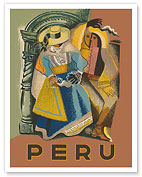 Peru - Cubist Dancers - c. 1940's - Fine Art Prints & Posters