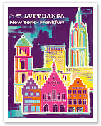 New York - Frankfurt - Lufthansa German Airlines - c. 1960 - Fine Art Prints & Posters