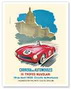 Auto Race (Carrera de Automóviles) - 3rd Tazio Nuvolari Trophy - Montjuïc Circuit, Spain - Fine Art Prints & Posters