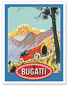 Bugatti Race Cars - c. 1912 - Giclée Art Prints & Posters