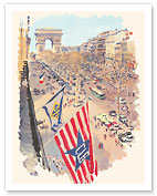 Arc de Triomphe - Champs-Elysées - Paris, France - c. 1960's - Fine Art Prints & Posters
