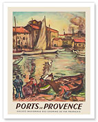 Ports de Provence - SNCF (French National Railway Company) - c. 1949 - Giclée Art Prints & Posters