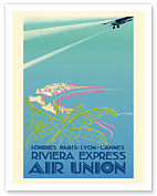 Riviera Express - London, Paris, Cannes - Air Union Bréguet 280T - c. 1932 - Fine Art Prints & Posters