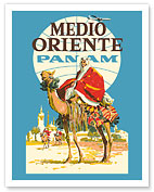 Middle East (Medio Oriente) - Camel Rider - Pan American World Airways - c. 1950's - Fine Art Prints & Posters