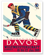 Davos Switzerland - Ice Hockey World Championship - c. 1935 - Fine Art Prints & Posters