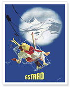 Gstaad Switzerland - Swiss Alps Ski Resort - c. 1946 - Fine Art Prints & Posters