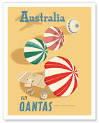 Australia - Fly Qantas - Australia’s International Airline - c. 1950 - Fine Art Prints & Posters