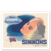 Sleep Simmons the Famous Mattress (Dormez Simmons le Fameux Matelas) - c. 1950's - Fine Art Prints & Posters