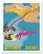 To Hawaii - Northwest Orient Airlines - c. 1930's - Fine Art Prints & Posters